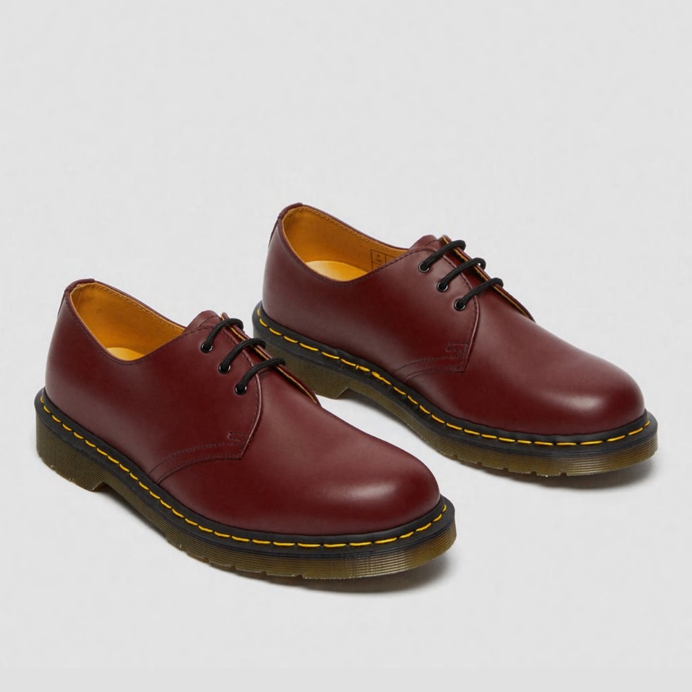 DOC MARTENS CHERRY RED 1461 SMOOTH LEATHER OXFORD SHOES